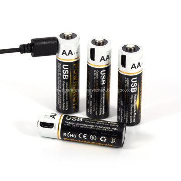 Paquete de baterías de litio AA de 1.5v con cargador USB